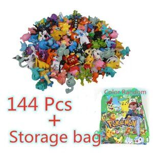 Pokemon Mini Figures 144 Piece Assorted Toy Set Party Favors with bag